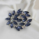 Women Blue Flower Brooch Pin Wedding Party N9Q7