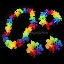 4Pcs/set Hawaiian Flower Necklace Leis Headband Garland-Beach Hula Fancy Dress
