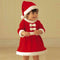 2pcs Christmas Dresses Set Girls Baby Cute Warm Costume Hat (6-12M)
