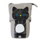 Cute Cat Pencil Case Flexible Pen Bag Zipper Box Makeup Brush Pouch Black
