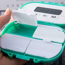 4 Grids Plastic Medicine Storage With Alarm Reminder Sorter Box D6Z6 Organ J0A7