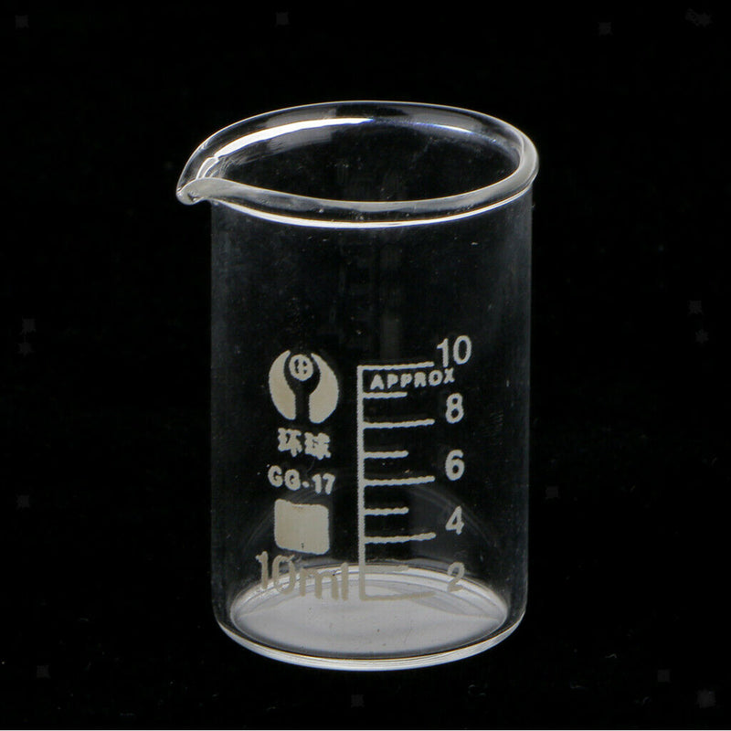 10ml Laboratory Borosilicate Glass Beaker Measuring Cup Lab Glassware