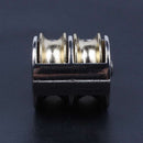 25mm Diameter metal Double Sheave Fixed Eye Rope Pulley