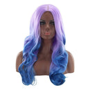 High Temperature Fiber Long Wavy Wigs Women Gradient Middle Part False Hair