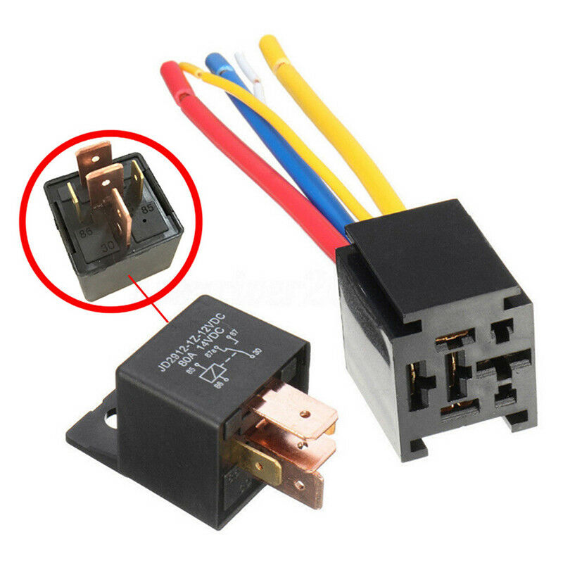 12V 80A 5Pin DC Spdt Car Relays + Socket Car Starter Auto Relay Universal V Kw