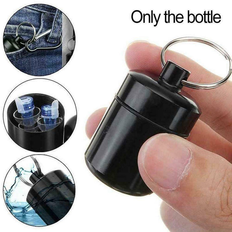 Waterproof Pill Box Keychain Aluminum Medicine Case Bottle Drug Holder Container