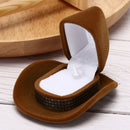 Cowboy HatShape Velvet Display GiftBox Jewelry Case For Necklace Earrings RingBX