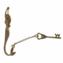 Bronze Tone Metal Key Mermaid Shaped Pendent Page Tag Bookmark G3O6