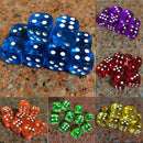 10Pcs/Set 16mm 6-Sided D6 RPG Clear Transparent Straight Corner Dice Party Tools