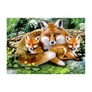 Fox Family 5D Diamond Painting Cross Stitch Kit Home Decor Craft Needlework