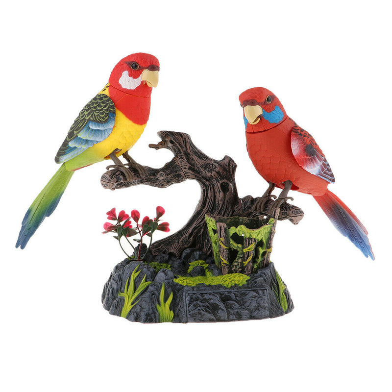Adorable Cute Singing Chirping Dancing Parrots Birds with Sound Sensor Battery