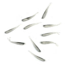 75mm Soft Silicone Tiddler Bait Fluke Fish Fishing Lure Saltwater Lures Hook *10