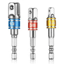 3PCS Socket Adapter Impact Set Hex Shank to 1/4 3/8 1/2 inch Colorful Exten F2V3