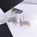 Women Lovely Rabbit Animal Geometric Square Drop Dangle Earrings Jewelry G ME