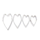 4 pcs Stainless Steel Peony Flower Cookie Fondant Cake Paste Mold Cutter To