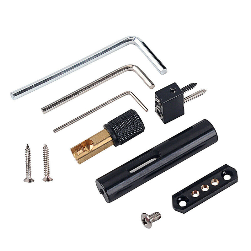 Set of Fixed Guitar Bridge, Tailpiece Nut Bridge 5 Strings Headless + Key +