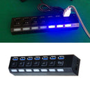Powered Independent 7-Port USB 3.0 High Speed Extension Charger Adapter Switch
