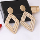 Rattan Earrings For Women Handmade Straw Wicker Braid Drop Dangle Earrings  M3Y5