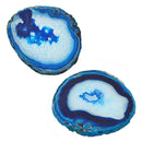 1 Piece 5-6 Mm Inch Agate Quartz Crystal Slices Coaster Home Ornament Navy Blue