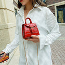 Elegant Leather Mini Shoulder Bags Women Chain Messenger Handbag (Red)