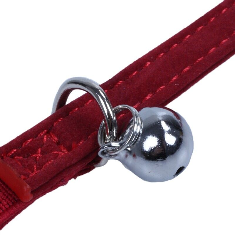 Heart charm and bell cat collar safety elastic adjustable with soft velvet