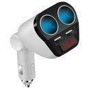 1 to 2 Sockets Cigarette Lighter Splitter, Dual USB Car Charger Adapter wit
