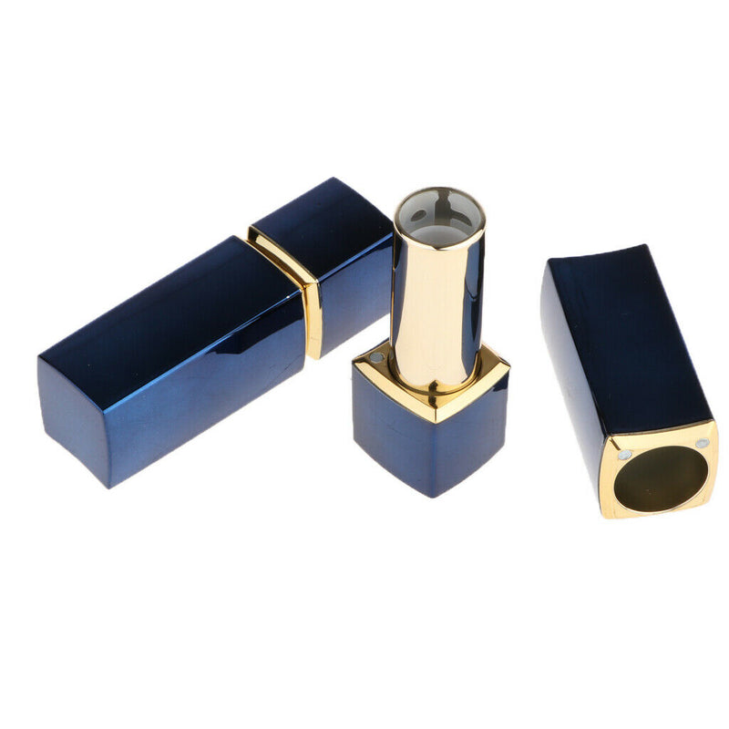 MagiDeal 2x 3.5g Empty Lipstick Tubes Refillable Lip Balm Bottles Vials Blue