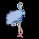 Blue Swan Rhinestones Sequins Patch Beads Clothes Applique DIY Accessories