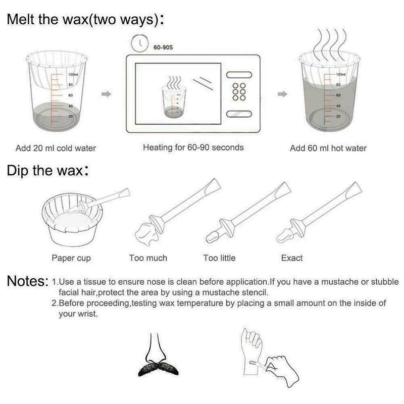 Nose Hair Removal Wax Kit Nasal Ear Hairs Painless Effective Quick Safe Saf P0S5