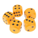 5Pcs 3cm D6 Six Sided Dice for   RPG MTG Gaming Toys Orange