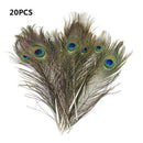 20pcs Beautiful Natural Peacock Feathers for Birthday Party Gift Banque DIY DBH