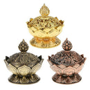Lotus Incense Smoke Cone Aroma Burner Holder Stove Backflow Censer Decor -  V9D3
