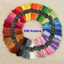 100x Polyester Mix Colors Embroidery Cross Stitch Sewing Skeins Floss Thread Kit