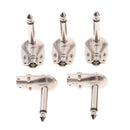 5pcs 1/4'' 6.35mm Mono TS Right Angle Guitar Plug, Flat Male Solder Connector