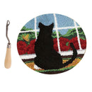 DIY Black Cat Latch Hook Kits for Beginners with Wooden Crochet Hook Needle