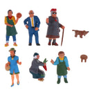 6pcs HO Scale People Miniatures for Sand Table Market Scenery Diorama Layout