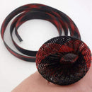 Fishing Rod Cover Rod Braided Strap Reel Cover Glove Protector (Black red)