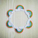 Rainbow Clouds Embroidered Iron On Patch Sew Motif Cloth AU Applique Access J0M7