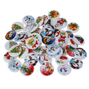 50Pcs Christmas Pattern Wooden decorative Buttons Scrapbooking Sewing Crafts MO