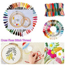 Professional Embroidery Tool Set 50 Color Embroidery Thread&Embroidery Circles