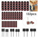 132Pcs Sanding Bands Drum Sleeve Nail Polishing Carving Mandrel Rotary Tool