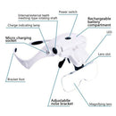 Hands Free Headband Magnifying Glass, Usb Charging Head Magnifier With Led