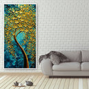 DIY Diamond Painting Golden Flower Tree Full Round Rhinestone Picture Decor