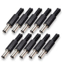 10Pcs 55 x 21mm Male Solder DC Barrel Tip Plug Jack ConnectorsA Straight F9 L4Q1
