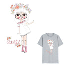 Cute Girl Patches Iron On Heat Transfer Patches DIY Washable Clothes Stickers3c