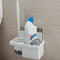 Wall Mounted Toilet Brush Holder Set Bathroom Cleaning Kit w/ Storage Rack new
