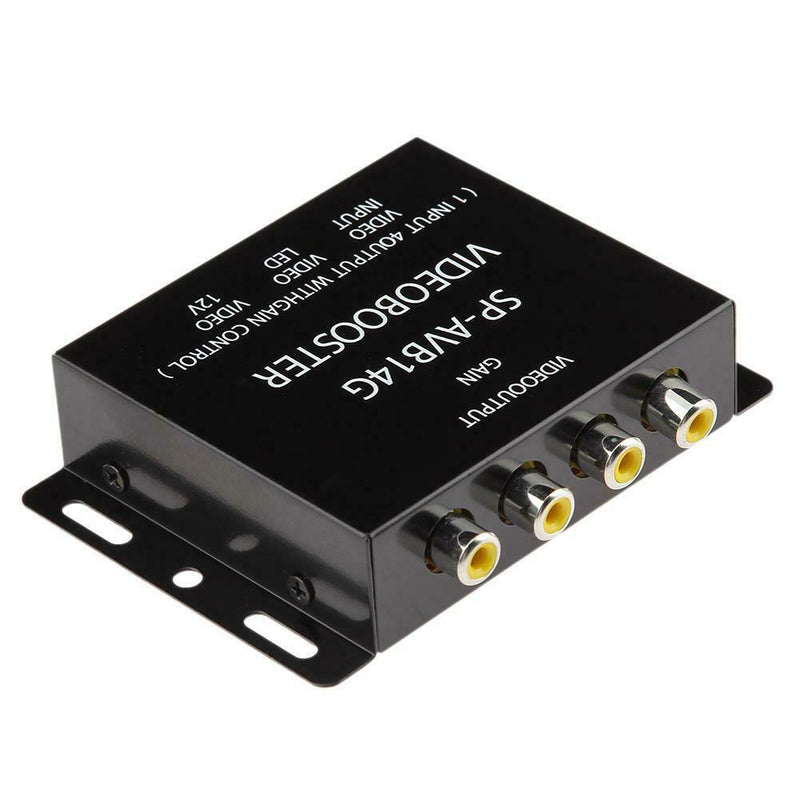 12V 1 Input to 4 Output RCA Car DVD Video Booster Amplifier Splitter Box