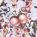 50Pcs/bag Pvc Waterproof Sexy beauty Girls Stickers For Skateboard Luggage De 3C