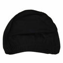 Woman Man Polyester Elastic Swimming Bathing Hat Cap Black Y2R8