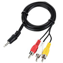 3.5Mm Audio Cable To 3 Rca Av A / V Audio Video For  Dslr Dv Camcorder